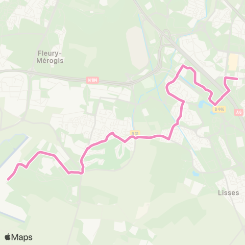 Île-de-France Mobilités Évry / Courcouronnes↔︎La Tremblaie map