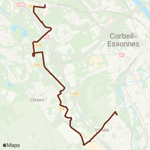 Île-de-France Mobilités Gare de Villabé↔︎Gare d'Evry Courcouronnes Ctre (Niveau 0) map