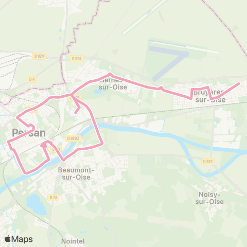 Île-de-France Mobilités Zae Chemin Vert↔︎Rue de Boran map