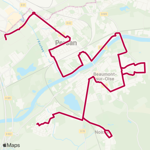 Île-de-France Mobilités Grands Champs↔︎Parc Haut Val-d'Oise 4 map