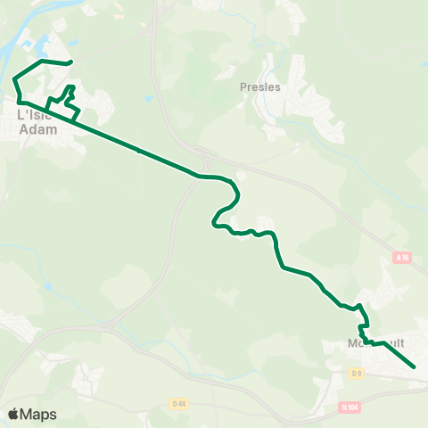 Île-de-France Mobilités Gare de Montsoult-Maffliers↔︎Chasseurs map