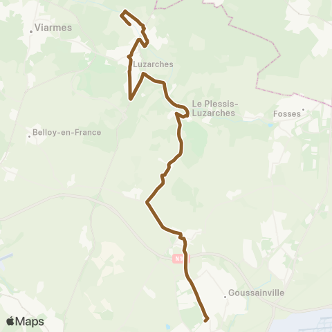 Île-de-France Mobilités Rue du Pont↔︎Goussainville Gare map