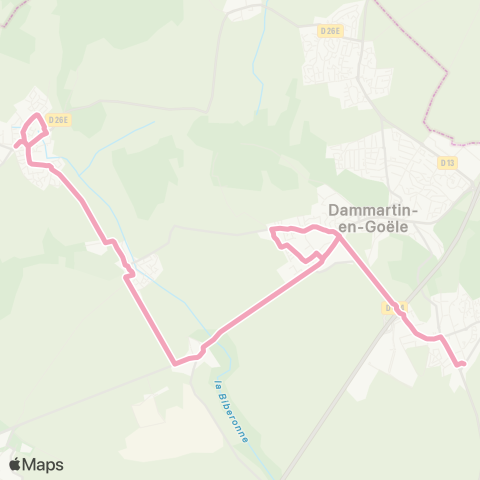 Île-de-France Mobilités Gare de Dammartin Juilly St Mard↔︎La Fortelle map