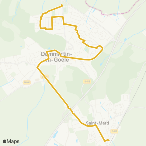 Île-de-France Mobilités Ctre Médical↔︎Gare de Dammartin Juilly St Mard map