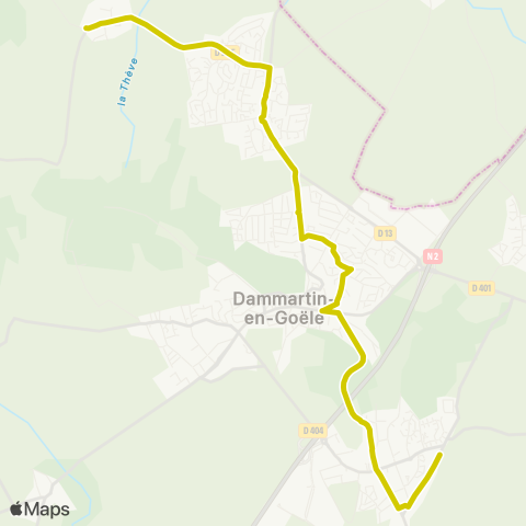 Île-de-France Mobilités St Laurent↔︎Gare de Dammartin Juilly St Mard map