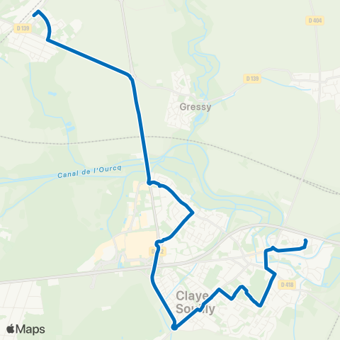 Île-de-France Mobilités Cimetière↔︎Gare de Mitry-Claye map