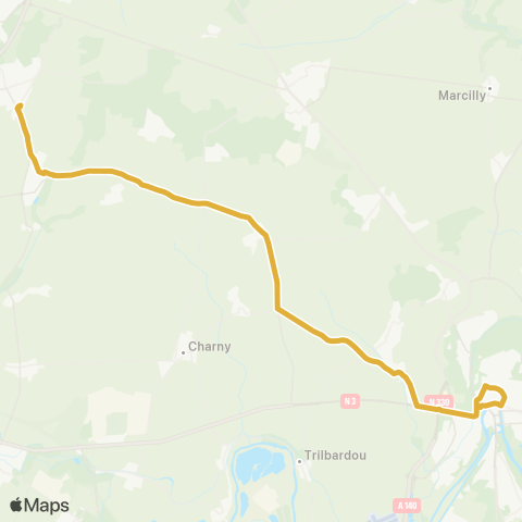 Île-de-France Mobilités Gare de Meaux (Dépose)↔︎Gare de Dammartin Juilly St Mard map