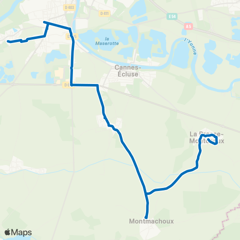 Île-de-France Mobilités Lycée André Malraux↔︎Mairie map