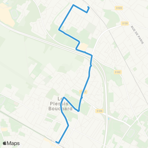 Île-de-France Mobilités Gare de Franconville↔︎Gare de St-Leu-la-Forêt map