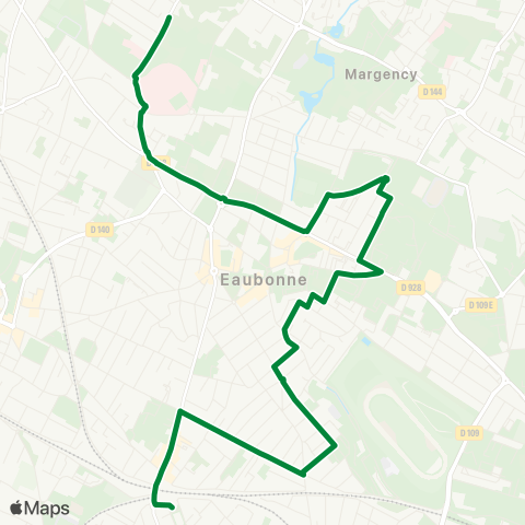 Île-de-France Mobilités Gare d'Ermont-Eaubonne↔︎Hôp. Simone Veil map