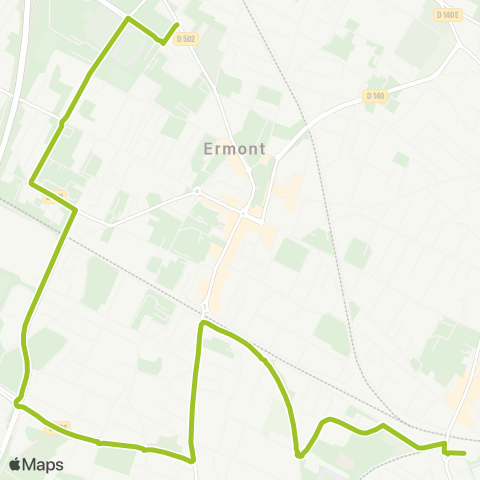 Île-de-France Mobilités Gare d'Ermont-Eaubonne↔︎Les Espérances map