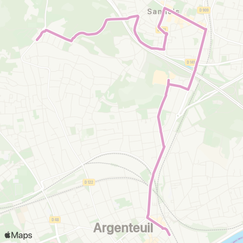 Île-de-France Mobilités Joffre / Résidence du Moulin↔︎Gare d'Argenteuil map