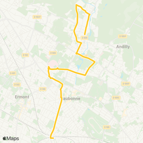 Île-de-France Mobilités Gare d'Ermont-Eaubonne↔︎Mairie map