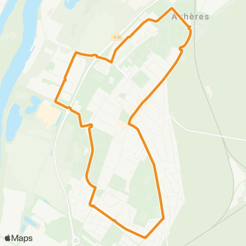 Île-de-France Mobilités Gare d'Achères↔︎Gare d'Achères map