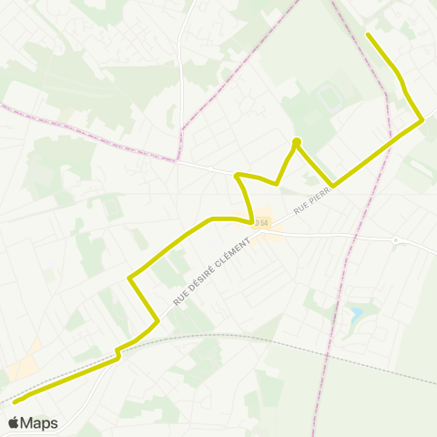 Île-de-France Mobilités Buttes Blanches↔︎Gare Place Romagné map