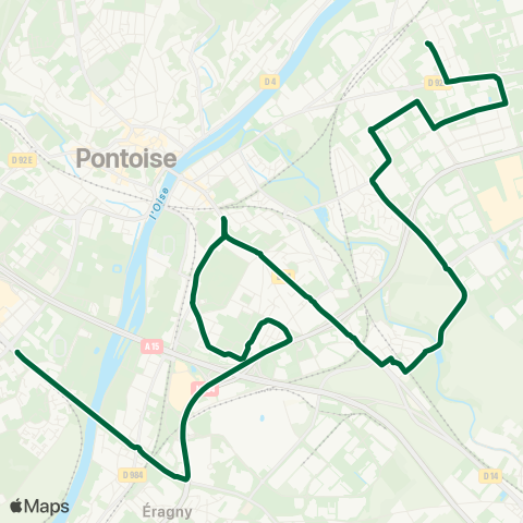 Île-de-France Mobilités Lycée Jean Perrin↔︎Oise Hautil / Préf. RER map