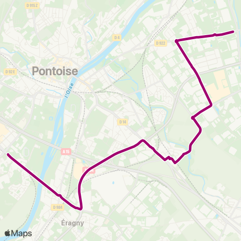 Île-de-France Mobilités Fond de Vaux↔︎Oise Hautil / Préf. RER map