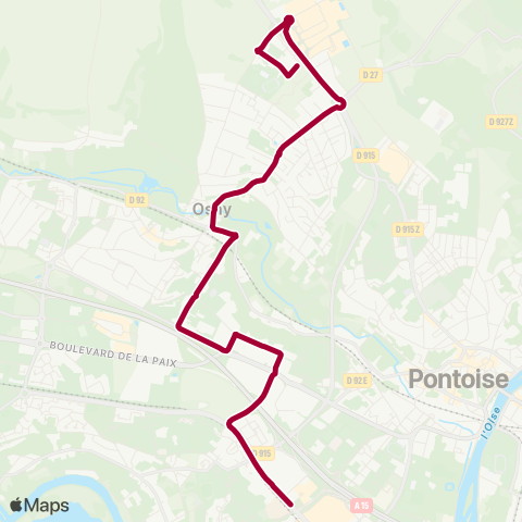 Île-de-France Mobilités Préfecture RER↔︎Clinique Sainte Marie map