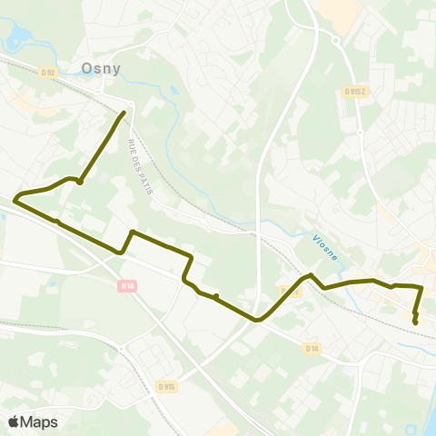 Île-de-France Mobilités Gare de Pontoise↔︎Les Pâtis map