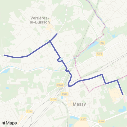 Paris-Saclay Mobilités Hôp. Jacques Cartier↔︎Croix Belle Avoine map