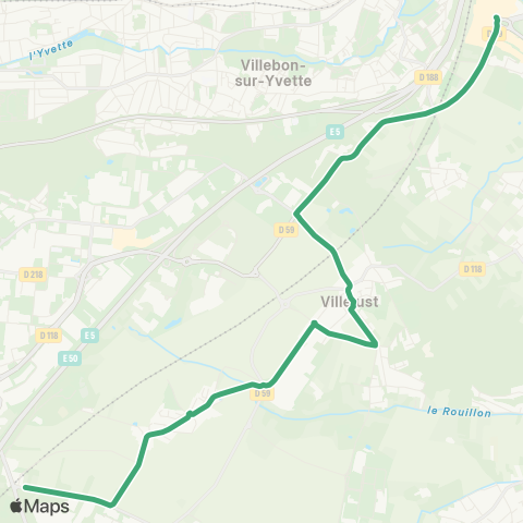 Paris-Saclay Mobilités Ctre comm. Villebon 2↔︎La Folie Bessin map