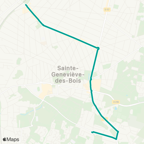 Cœur d’Essonne Pl. Hausen↔︎Gare de Ste Geneviève des Bois map