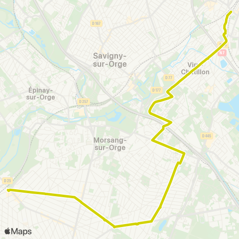 Cœur d’Essonne Gare de Ste Geneviève des Bois↔︎Gare de Juvisy map