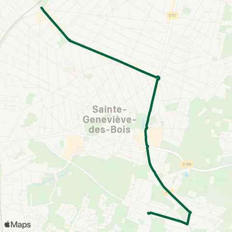 Cœur d’Essonne Pl. Hausen↔︎Gare de Ste Geneviève des Bois map