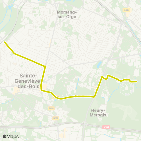 Cœur d’Essonne Gare de Ste Geneviève des Bois↔︎Maison d'Arrêt des Femmes map