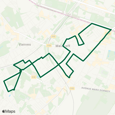 Île-de-France Mobilités Hôtel de Ville ↔ Hôtel de Ville map