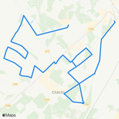 Île-de-France Mobilités Piscine ↔ Châtillon-Montrouge-Métro map