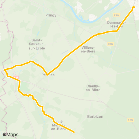 Île-de-France Mobilités Gare de Melun ↔ Longues Raies map