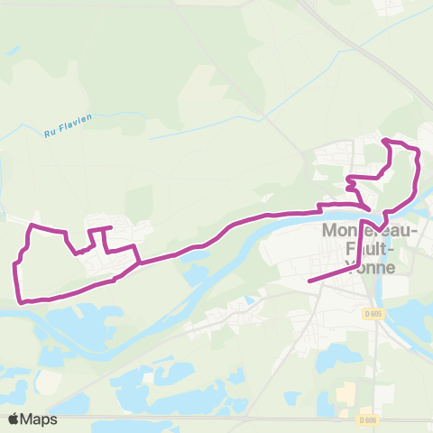 Île-de-France Mobilités Gare de Montereau Quai 1 ↔ Tavers map