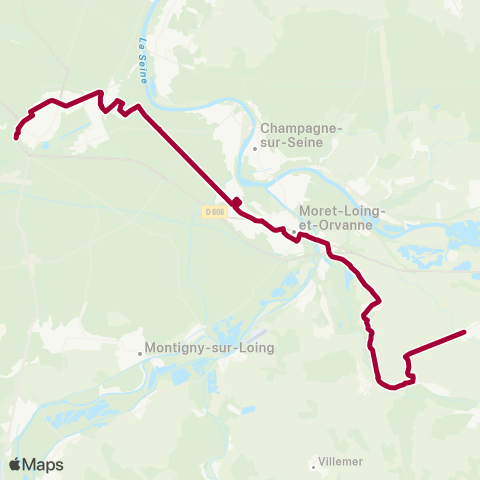 Fontainebleau - Moret François 1er↔︎Montméry map