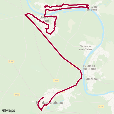 Fontainebleau - Moret François 1er↔︎Clos de la Mulatière map