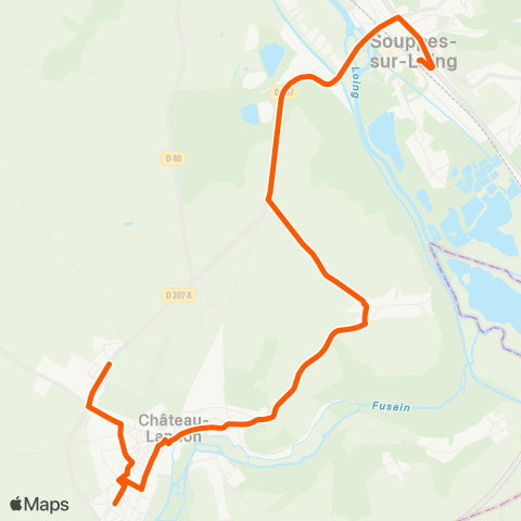 Vallée du Loing - Nemours Bruzelles↔︎Gare Souppes Parvis map