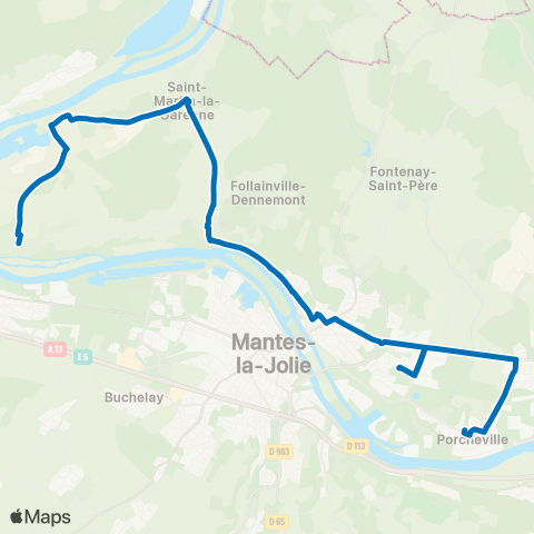 Mantois Hauts de Limay↔︎École map