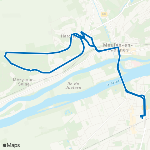 Poissy - Les Mureaux Gare de Meulan / Hardricourt↔︎Gare de Meulan / Hardricourt map