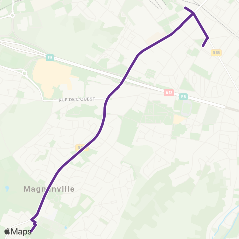 Mantois Lycée St-Exupéry↔︎Lycée Léopold Sédar Senghor map