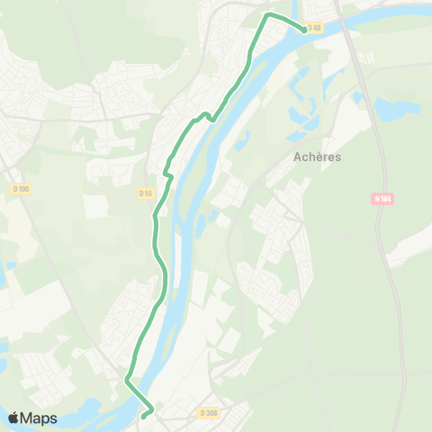 Poissy - Les Mureaux Gare de Conflans Fin d'Oise / Quai A1↔︎Gare rout. N. (B4) map