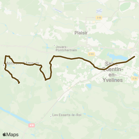 Île-de-France Mobilités St-Quentin / Gare rout. Paul Delouvrier ↔ Château map