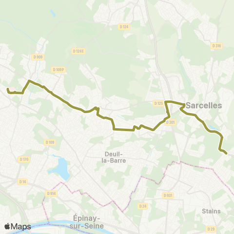 Vallée de Montmorency Garges / Sarcelles RER↔︎Hôp. Simone Veil map