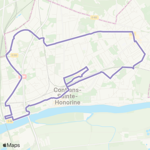 Cergy-Pontoise Confluence Gare de Conflans Fin d'Oise↔︎Gare de Fin d'Oise map