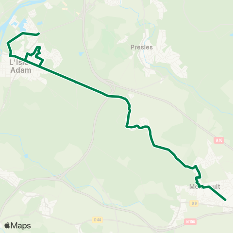 Haut Val d'Oise Gare de Montsoult-Maffliers↔︎Chasseurs map