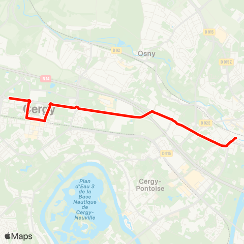 Cergy-Pontoise Confluence Saint-Christophe RER↔︎Pontoise Gare map