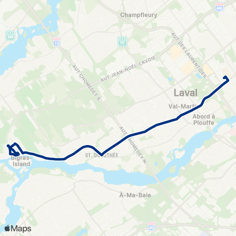 STL Métro Montmorency map