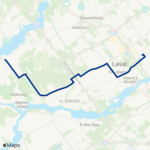 STL Laval-Ouest map