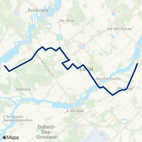 STL Laval-Ouest map