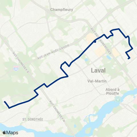 STL Métro Montmorency map