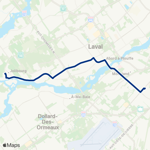 STL Métro Côte-Vertu map